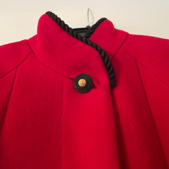 Striking Vintage Red Wool Maxi Coat - Picture 2 of 10